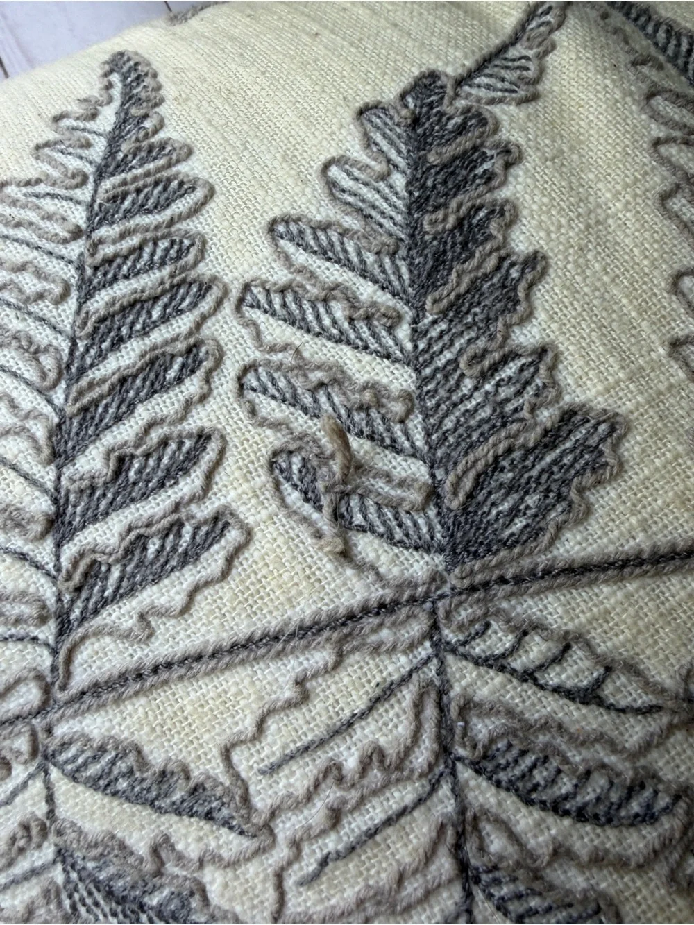 Yellow Fern Print Decorative Pillow